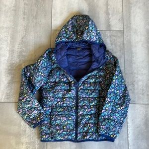 Eddie Bauer floral hooded down jacket.
